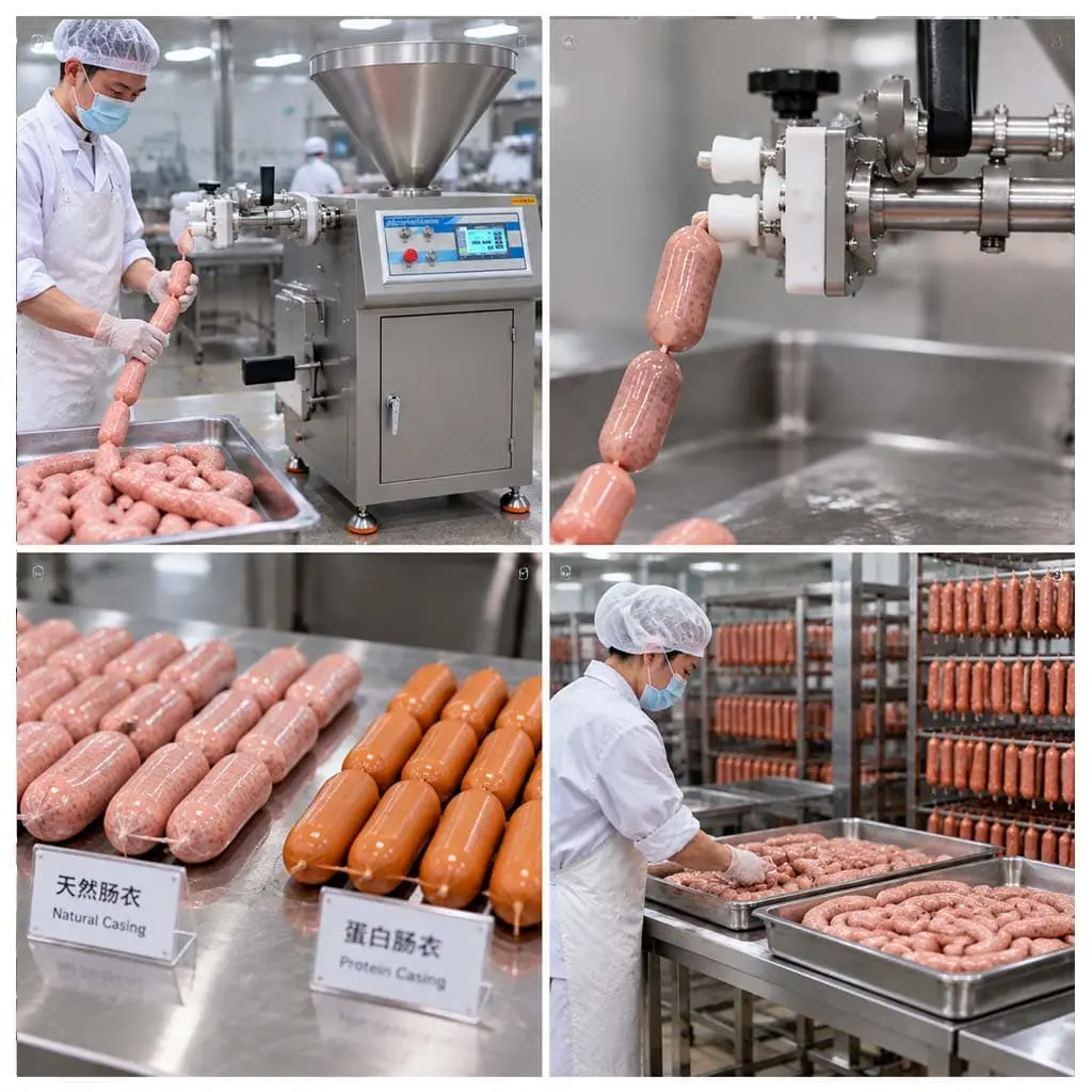 Automatic Twisting Sausage Production Using Sausage Filling Machine